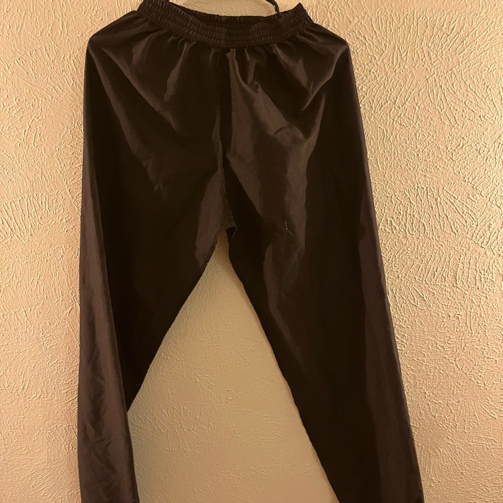 Trash bag pant warm ups